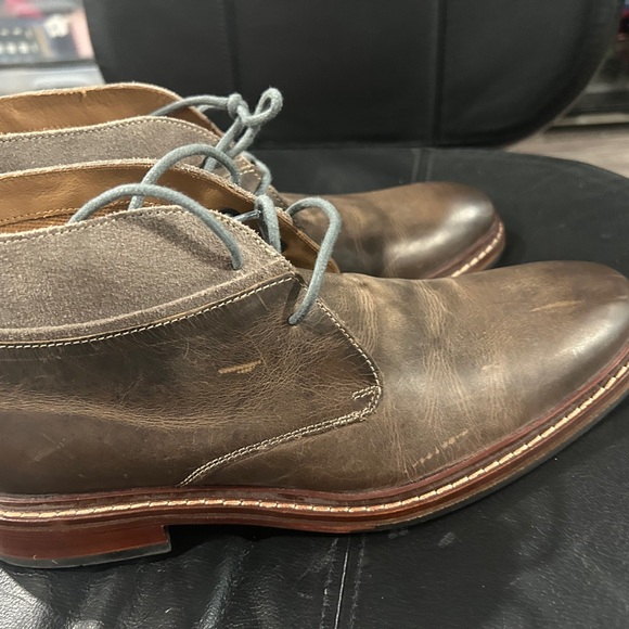 Cole Haan Men's Brown Leather Chukka Boots with Tan Collar - Picture 7 of 15